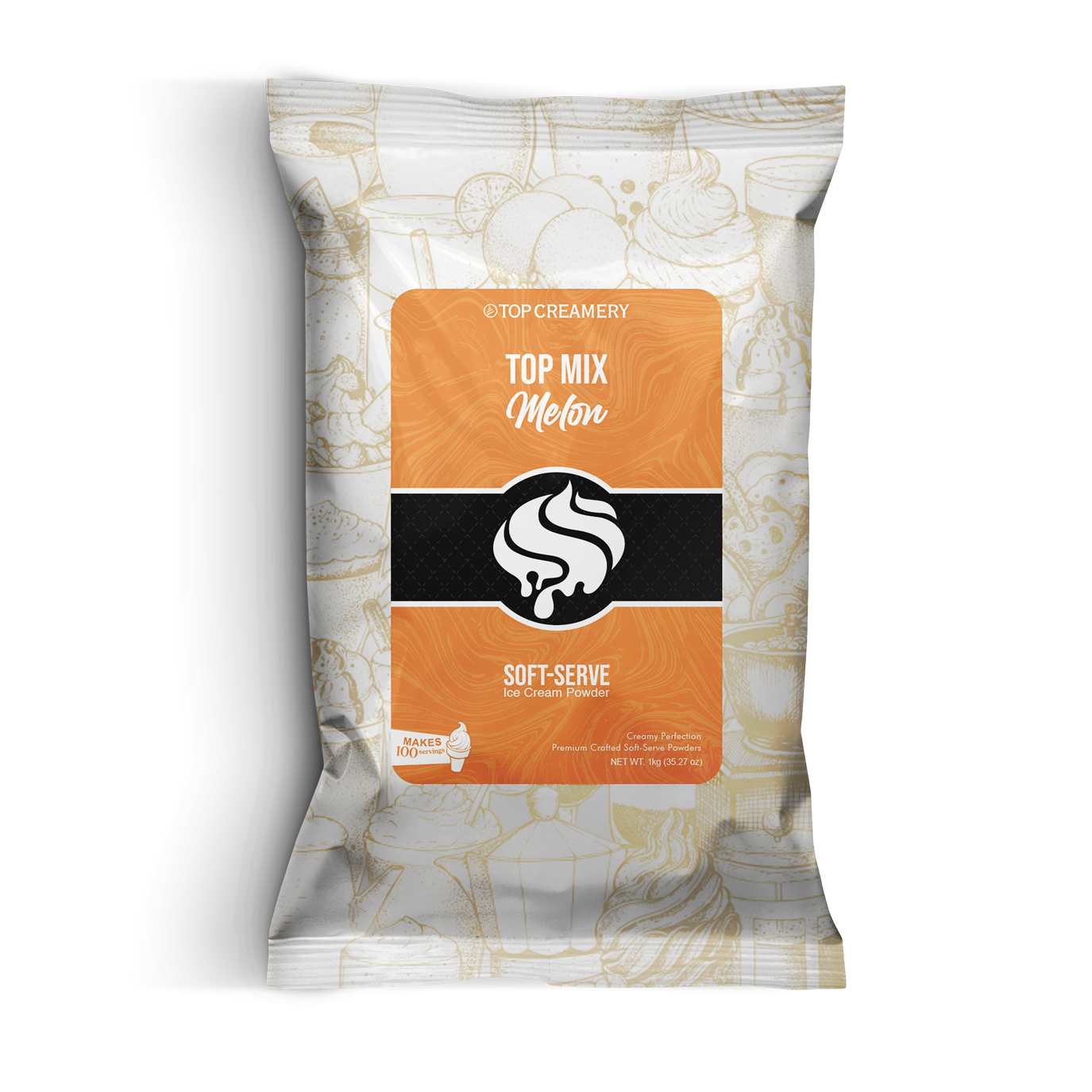TOP Mix Melon Soft Serve Ice Cream Powder 1kg