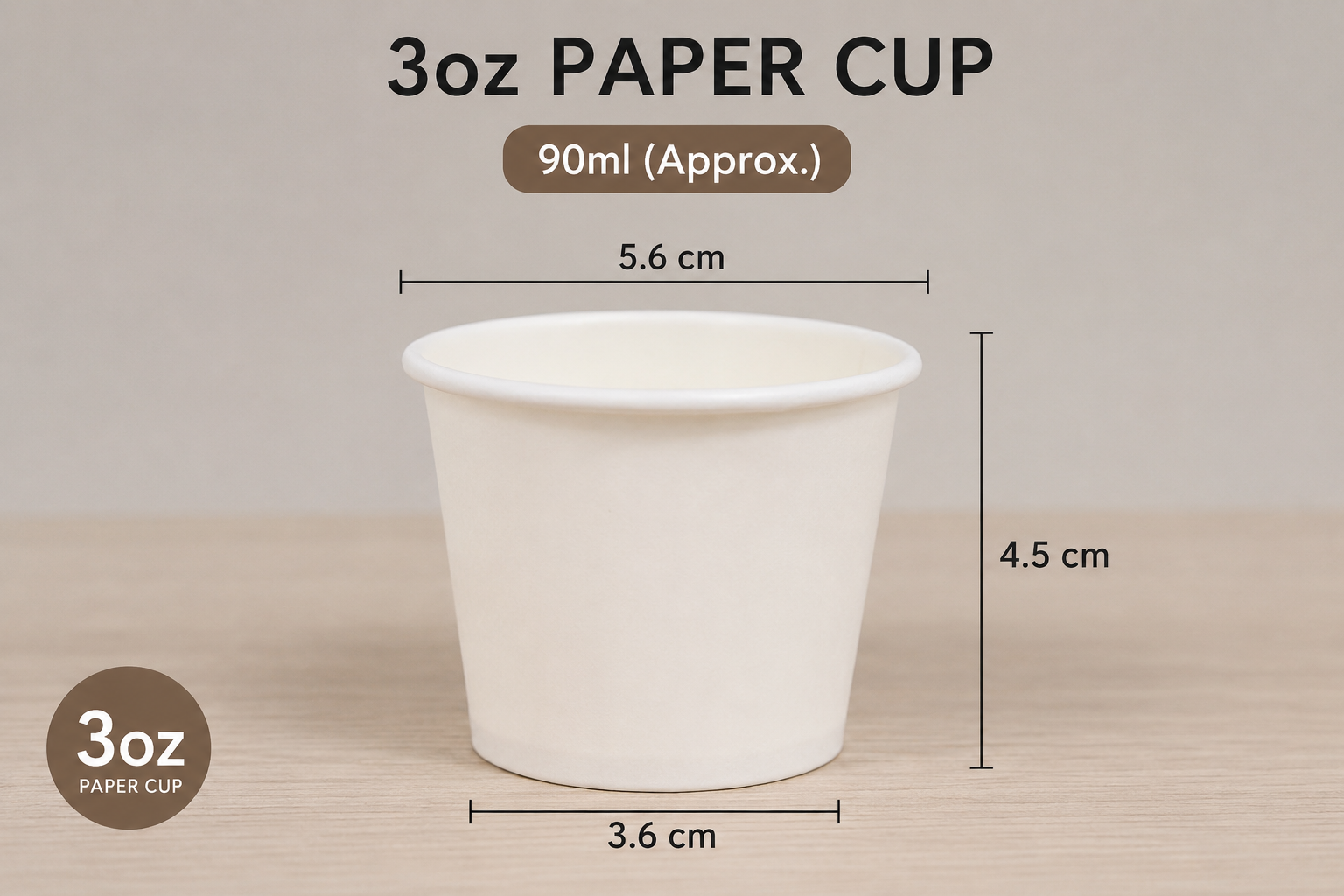 Paper Cup 3oz Plain White Disposable 50pcs per pack Small Size Cup