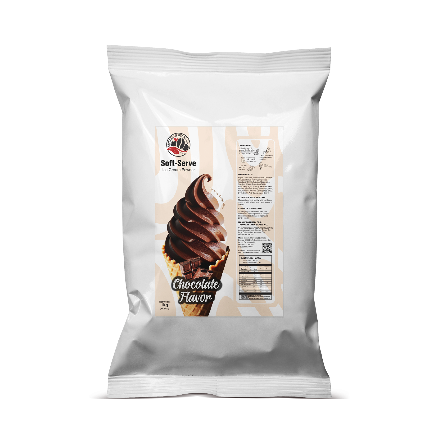 T&B Soft serve - Chocolate 1kg