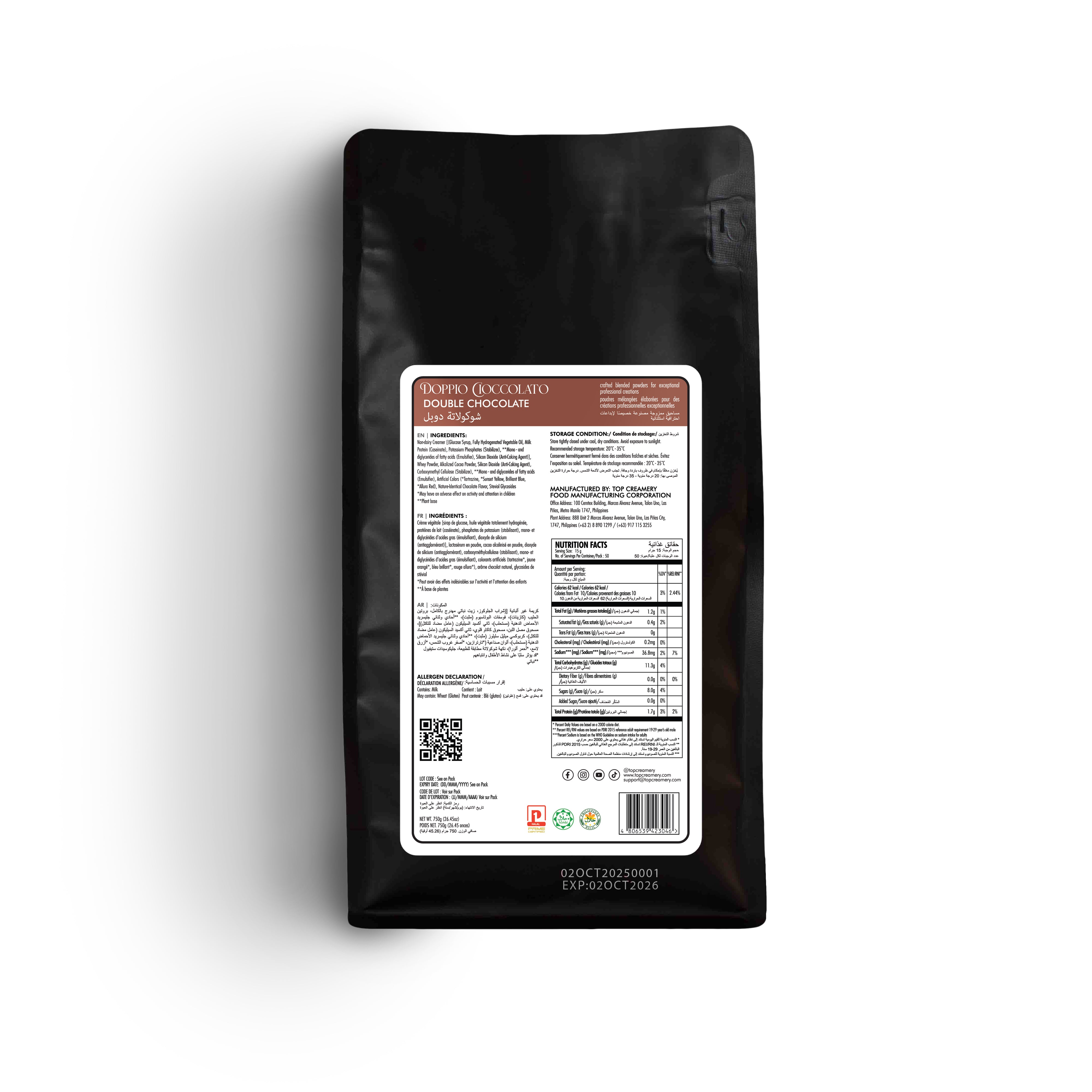 Barista Supreme Doppio Cioccolato Powder (Double Chocolate) 750g