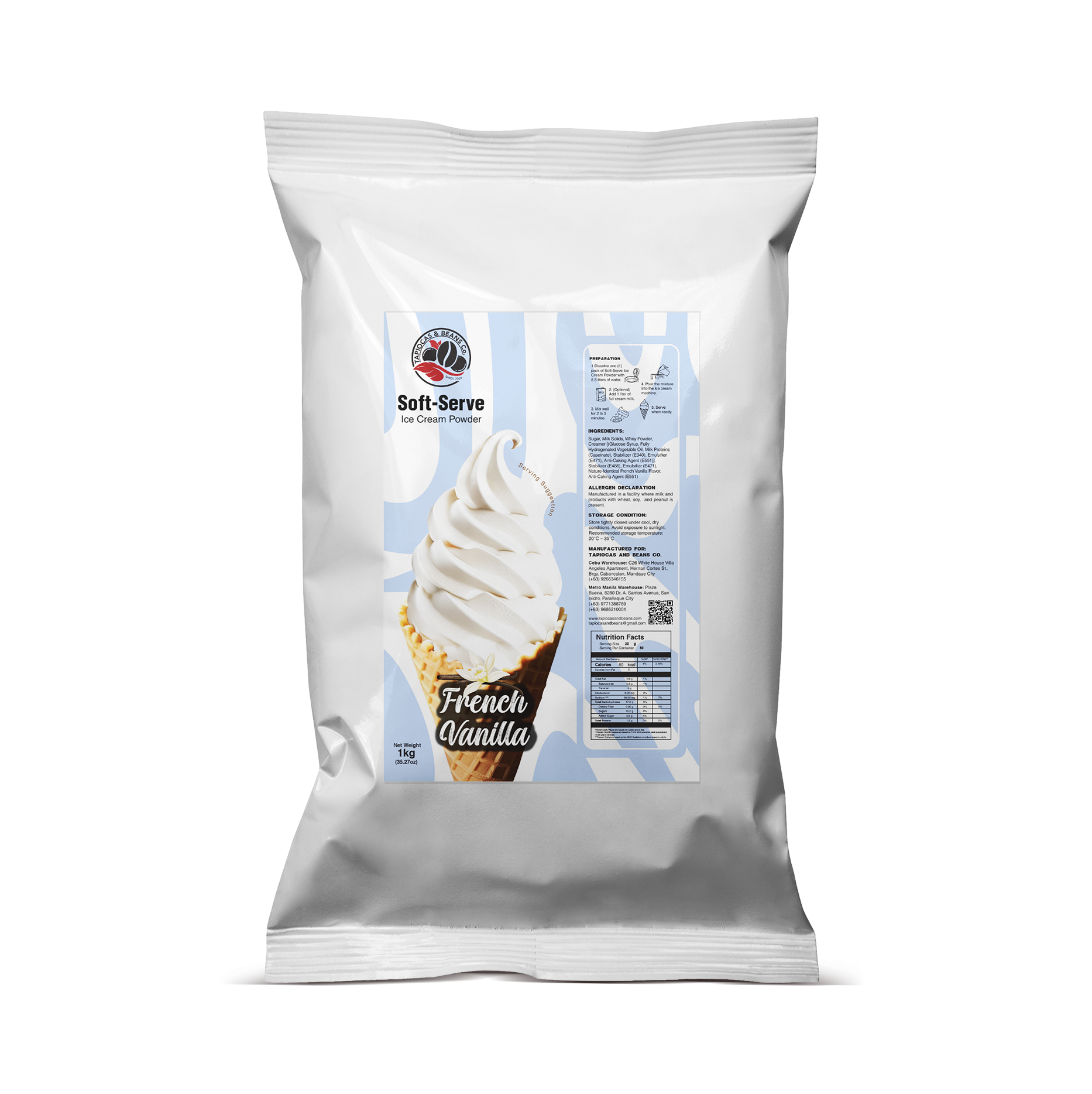 T&B Soft serve - French Vanilla 1kg