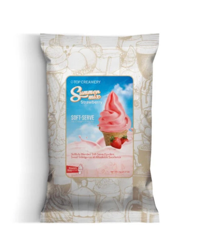 Summer Mix Soft Serve Ice Cream Strawbery