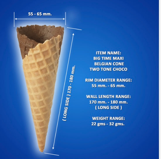 Big Time Slim Belgian Cone 2 Tone Choco - (144 Pcs)