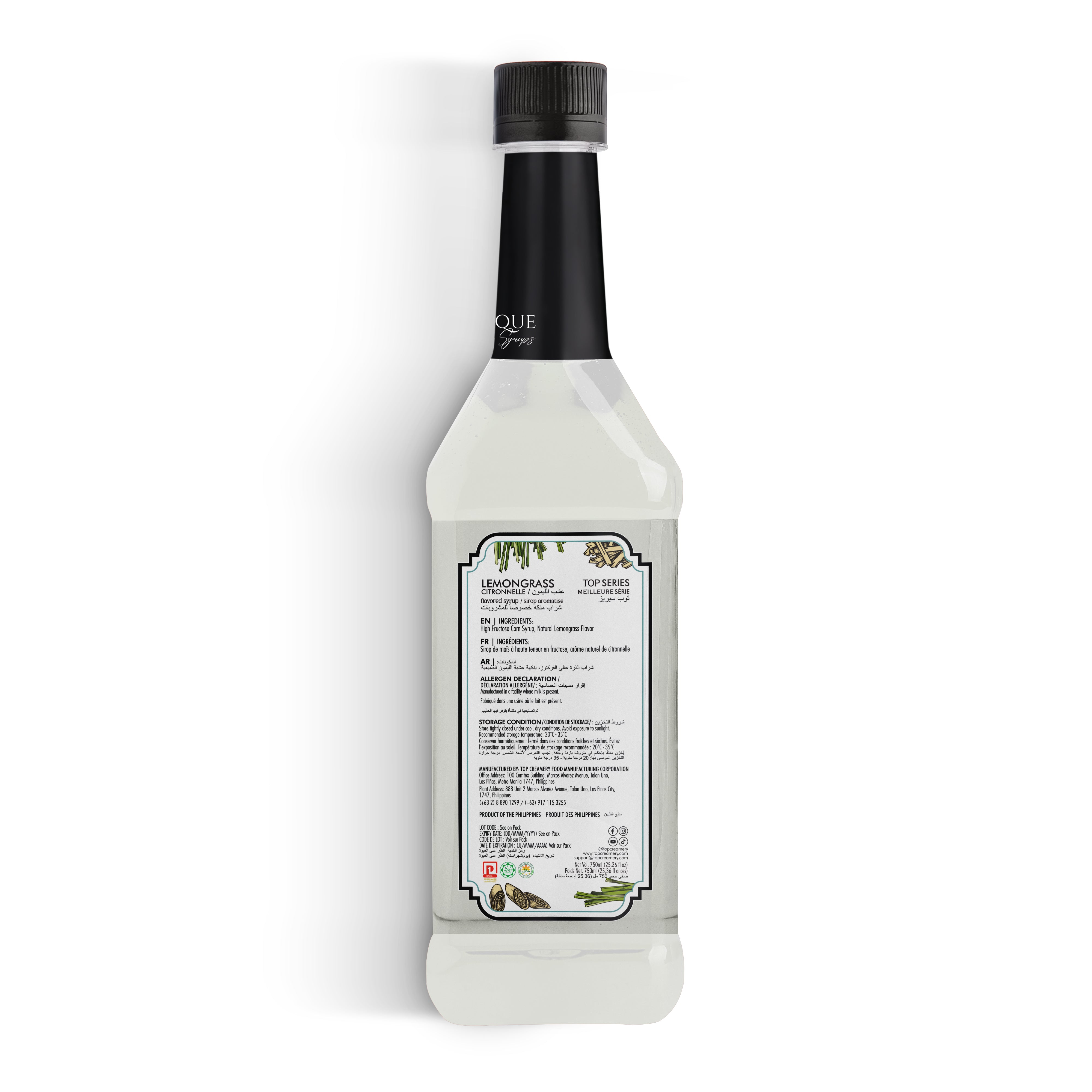 TOP Series Classique Lemongrass Syrup 750ml