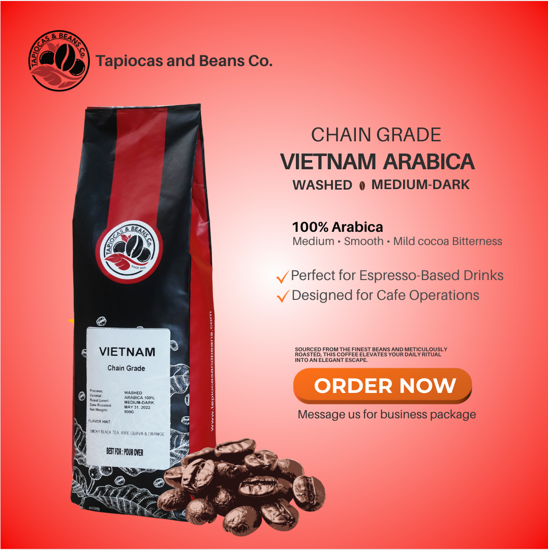 Vietnam Arabica 100% Medium-Dark Roasted Beans