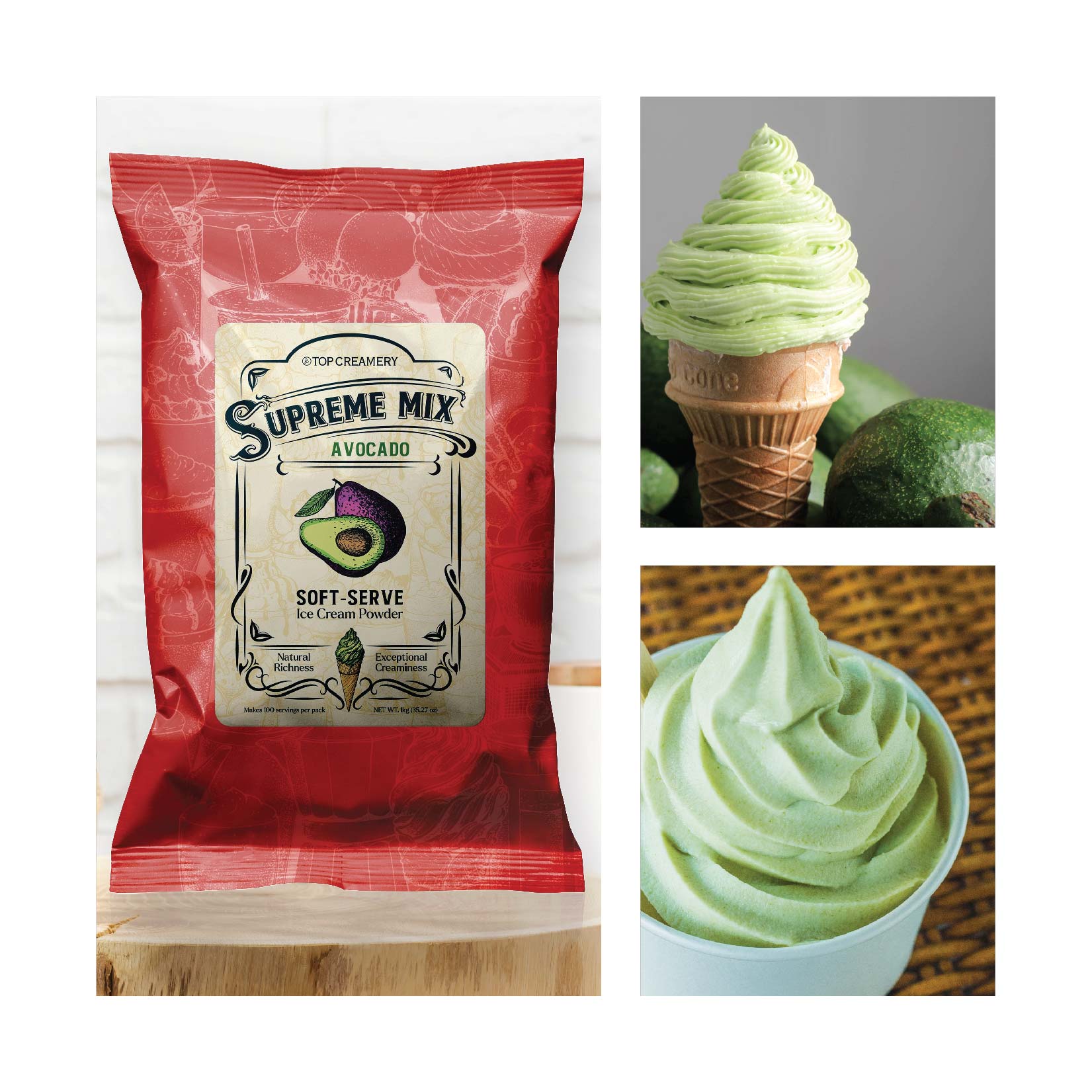 Supreme Mix Soft-Serve Ice Cream Avocado Powder 1kg