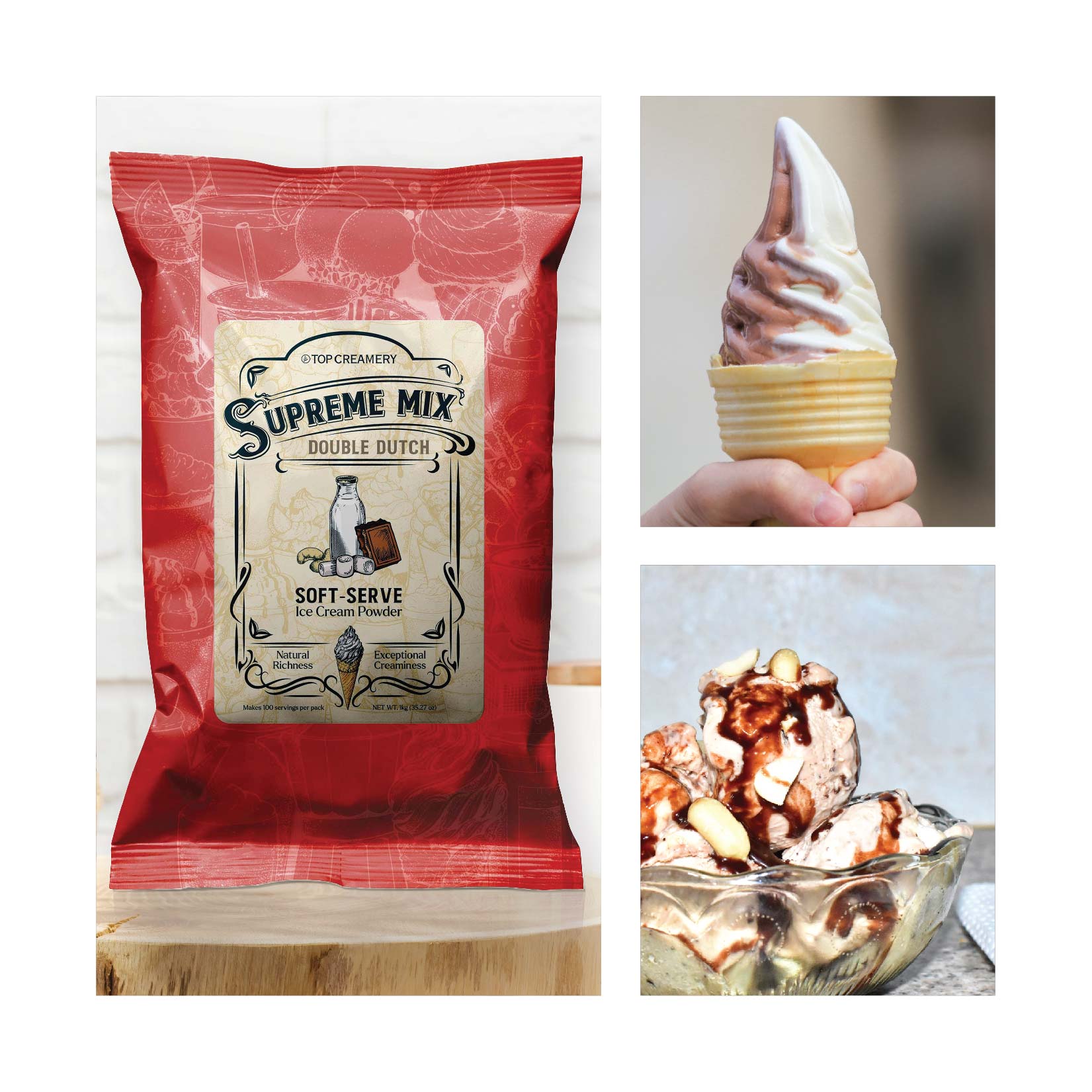 Supreme Mix Soft-Serve Ice Cream Double Dutch Powder 1kg