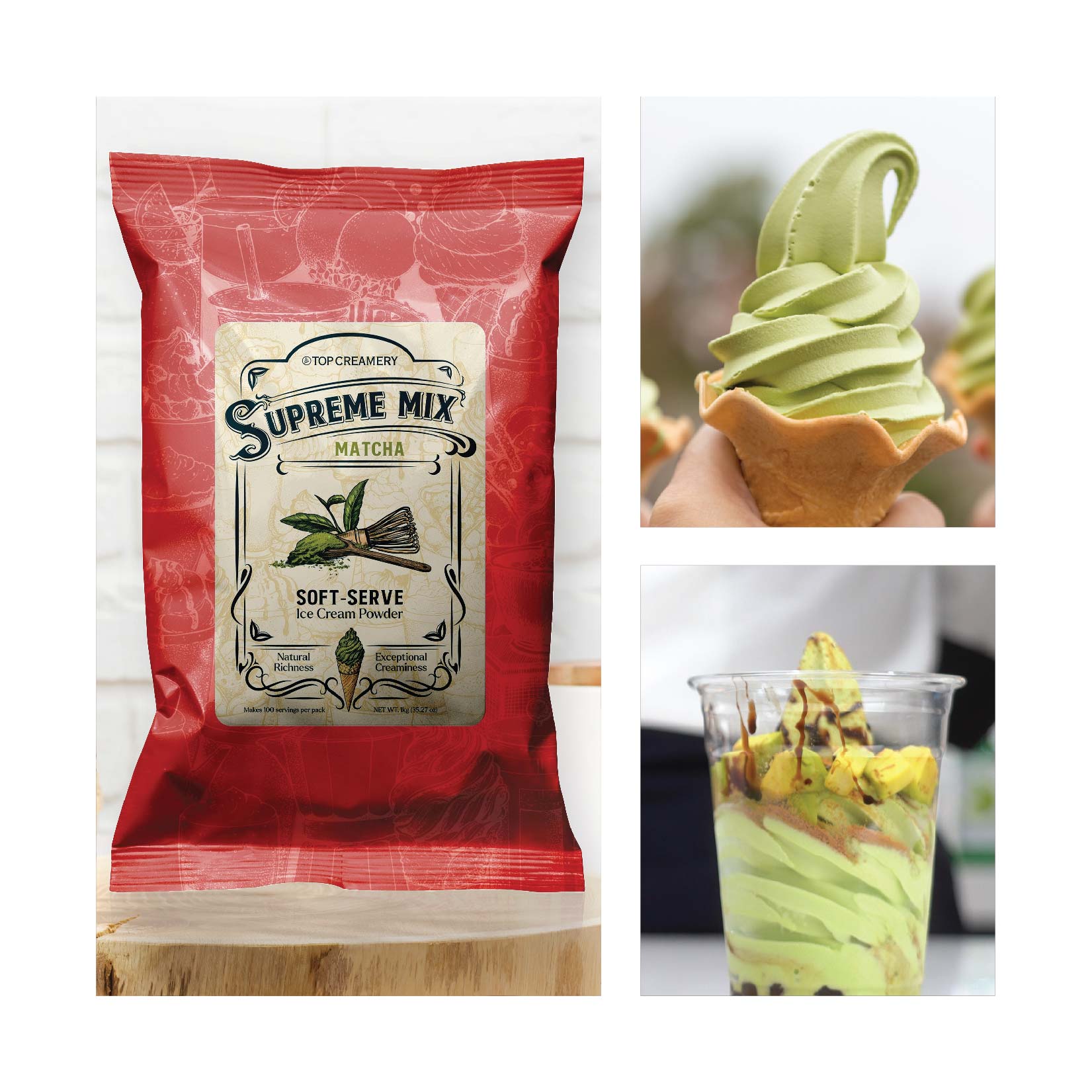 Supreme Mix Soft-Serve Ice Cream Matcha Powder 1kg