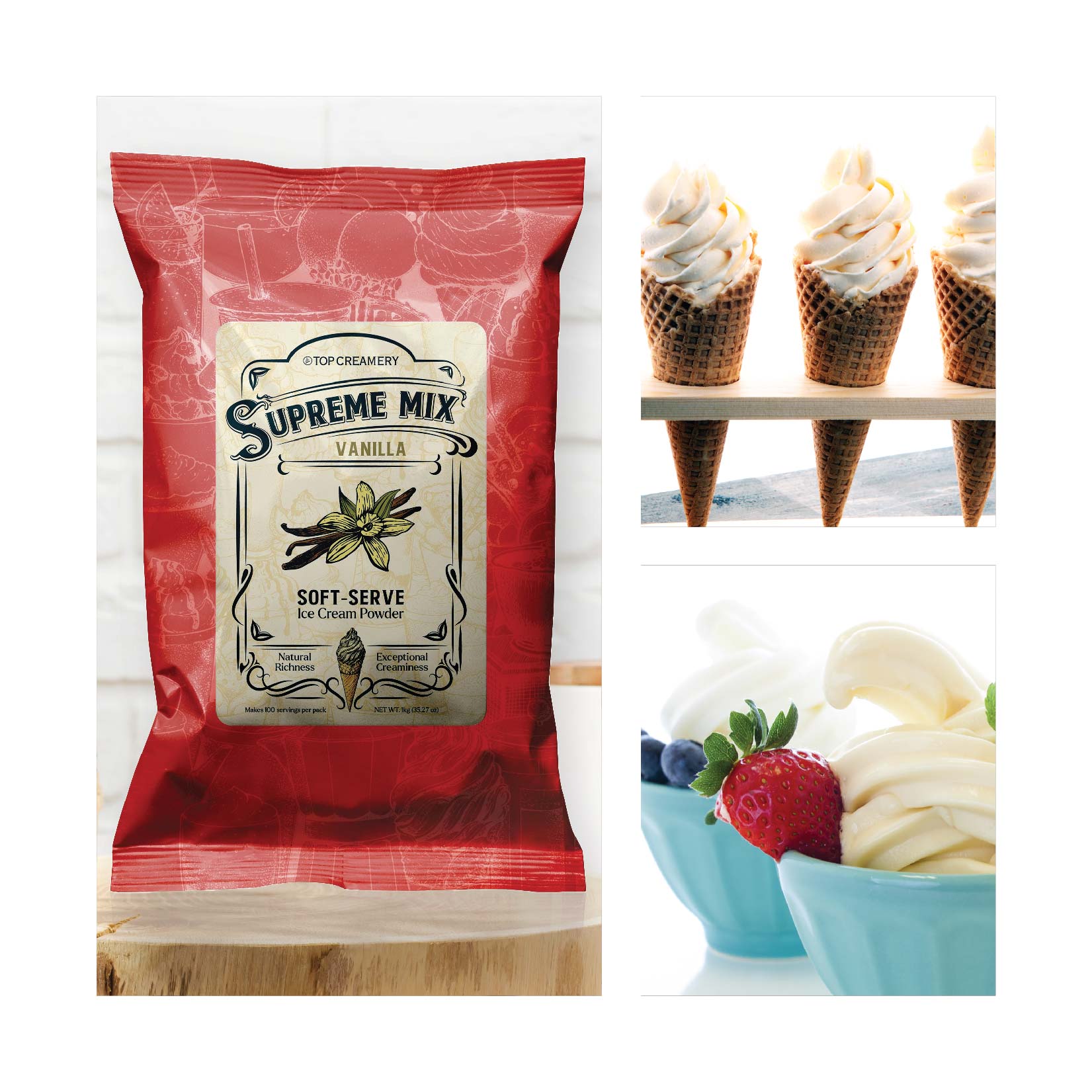 Supreme Mix Soft-Serve Ice Cream Vanilla Powder 1kg