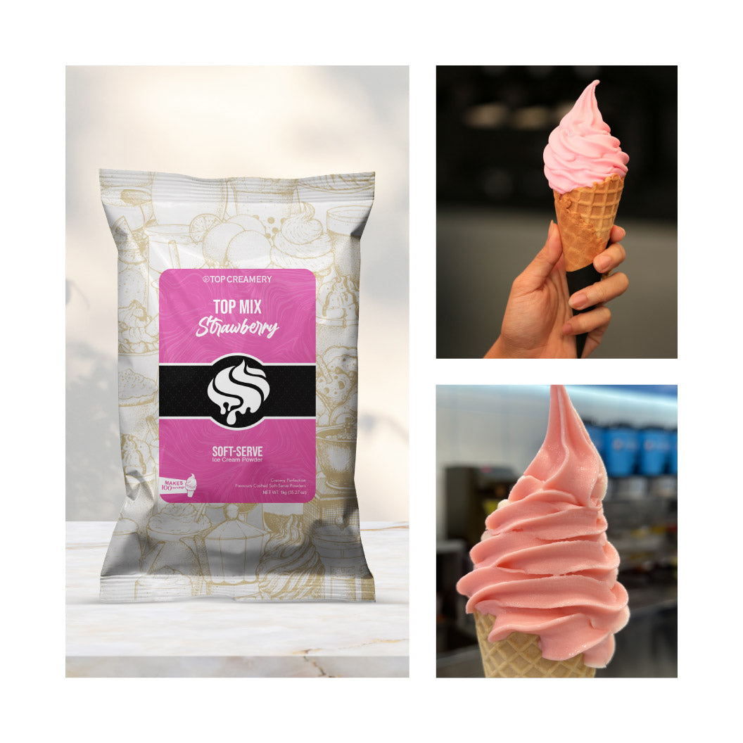 TOP Mix Soft-Serve Ice Cream Strawberry Powder 1kg