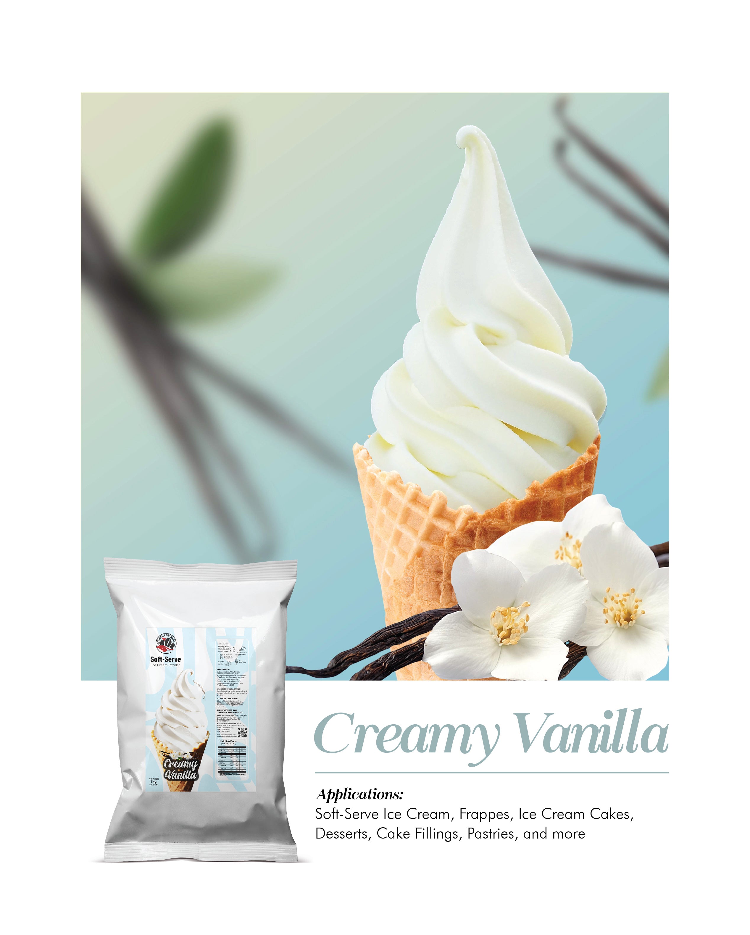 T&B Soft Serve -Creamy vanilla 1kg