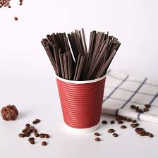 Coffee Stirrer 18cm PP Straw w/Paper Wrapped Brown /100pcs