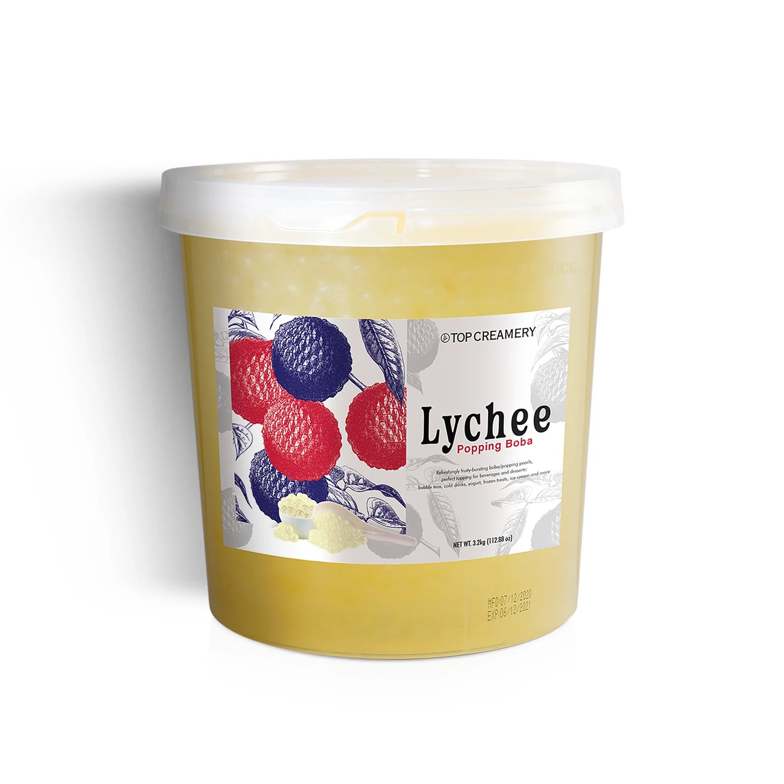 TOP Creamery Lychee Popping Boba 3.2kg