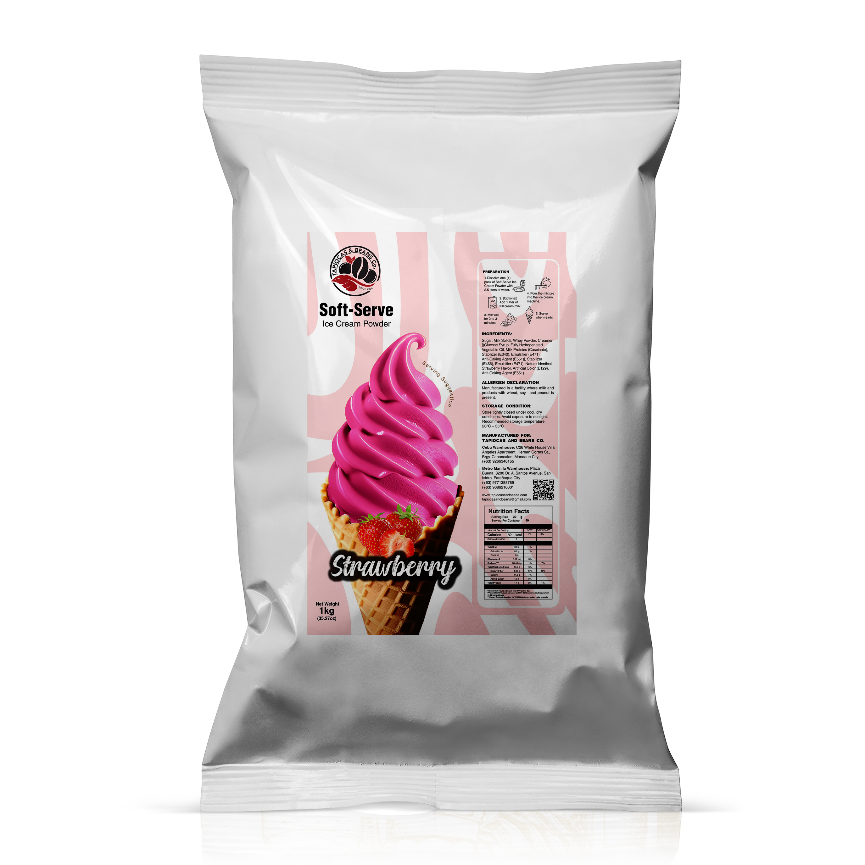 T&B Soft serve -Strawberry 1kg