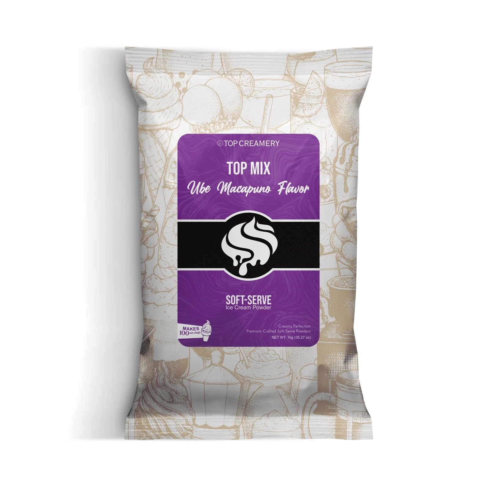 TOP Mix Soft-Serve Ice Cream Ube Macapuno Powder 1kg