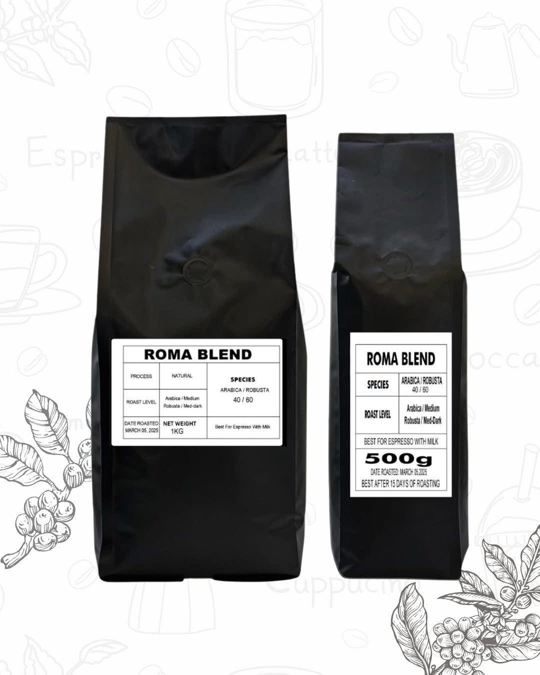 Roma Blend Roasted Beans 40/60
